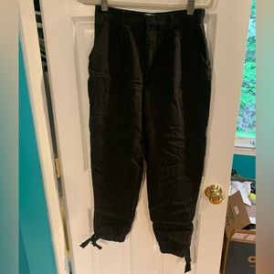 Abercrombie & Fitch black cotton joggers w/ ankle ties